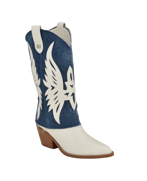 Women's Raegan Fold Over Silhouette Block Heel Western Boots