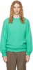 Green Brushed Wool Cashmere Silk Sweater