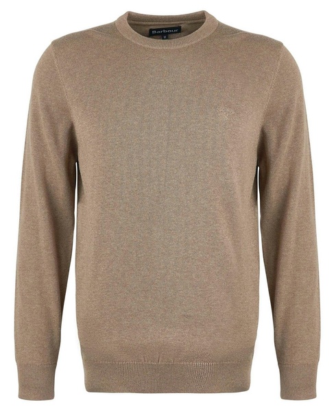 Barbour Pima Cotton Crew Neck Jumper Tan Brown