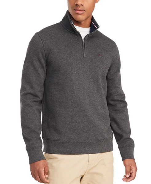 Tommy Hilfiger Men's Long Sleeve Fleece Quarter Zip Pullover Sweatshirt