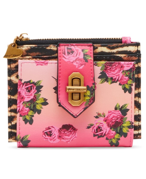 Betsey Johnson Leopard Floral Bifold Wallet, Multicolor