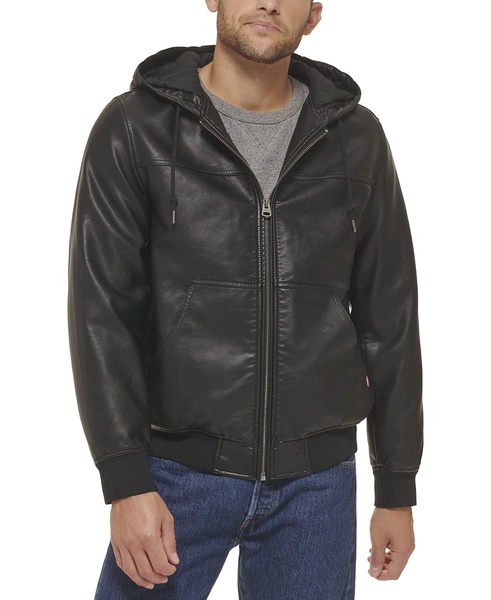 Levi's Men's Faux Shearling Hoody Bomber Jacket