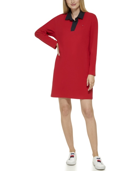 Tommy Hilfiger Women's Sportswear Dress, Chili Pepper, L