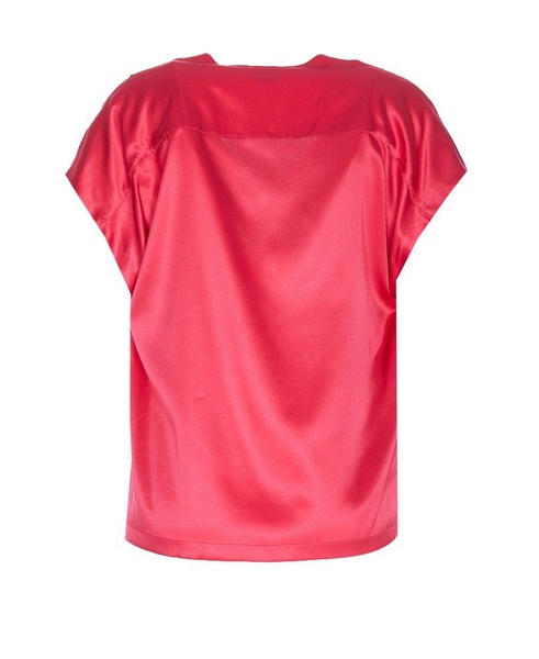 Pinko V-Neck Stretch Satin Blouse