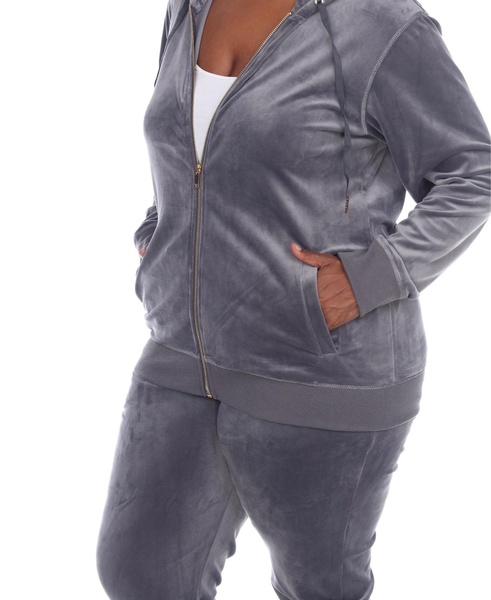 Plus Size Velour Tracksuit Loungewear 2pc Set