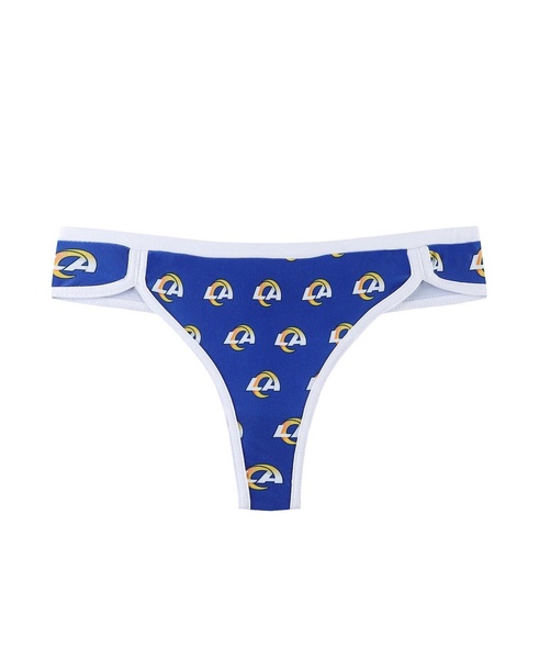 Women's Royal Los Angeles Rams Gauge Allover Print Knit Thong