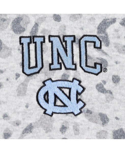 Women's Heather Gray North Carolina Tar Heels Leopard Quarter-Zip Sweatshirt