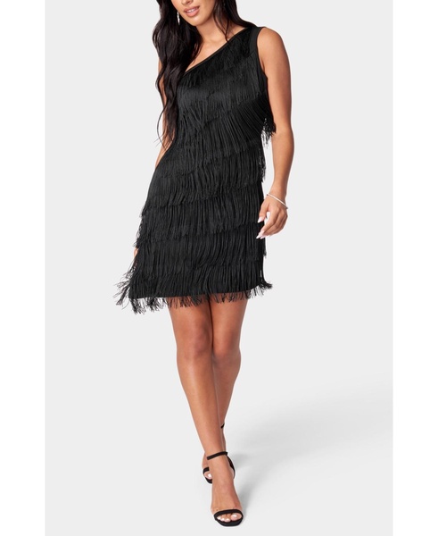 Women's Asymetrical Tiered Fringe Dress