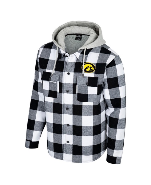 Men's Black/White Iowa Hawkeyes Buffalo Plaid Full-Zip Jacket