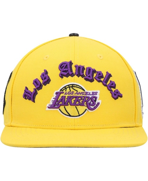 Men's Gold Los Angeles Lakers Old English Snapback Hat