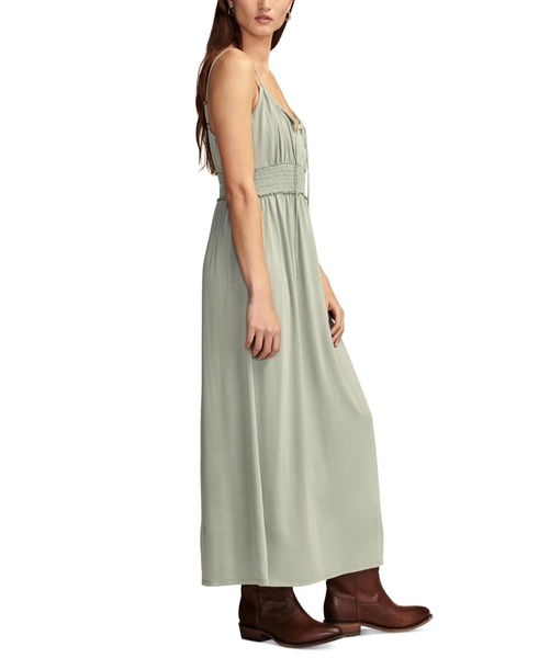 Women's Sandwash Split-Neck Smocked-Waist Dress