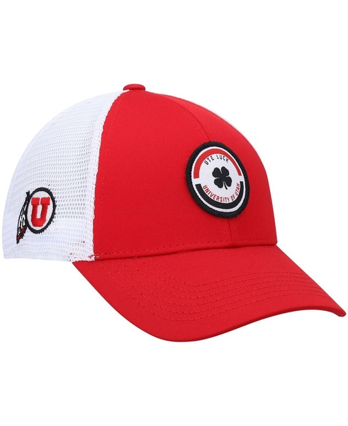 Men's Red, White Utah Utes Motto Trucker Snapback Hat