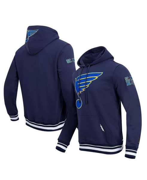 Men's Navy St. Louis Blues Retro Classic Fleece Pullover Hoodie