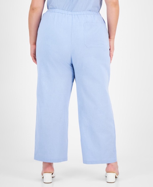 Trendy Plus Size Embroidered High-Rise Pants, Exclusively at Macy's 