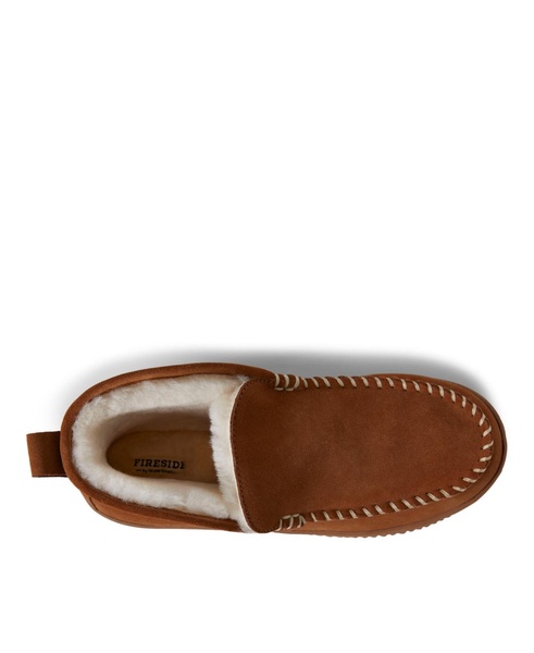 Dearfoams Men's Fireside By Rockhampton Genuine Shearling Bootie Slipper