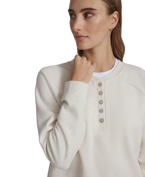 Women's Embellished Fleece Crewneck Top