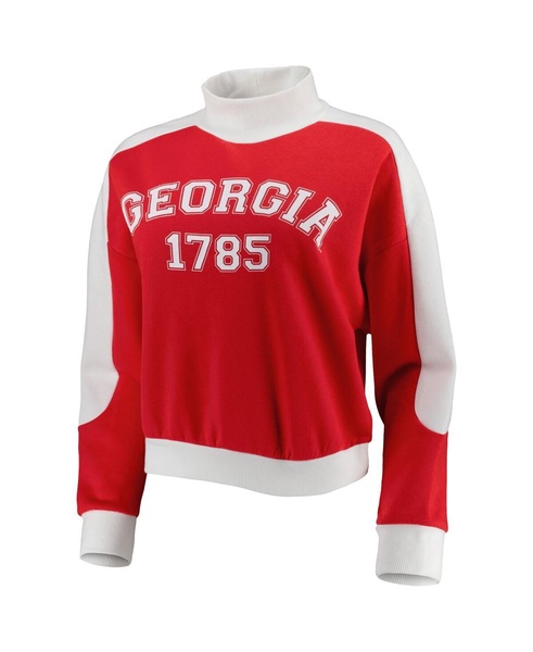 Women's Red Georgia Bulldogs Make it a Mock Sporty Pullover Sweatshirt