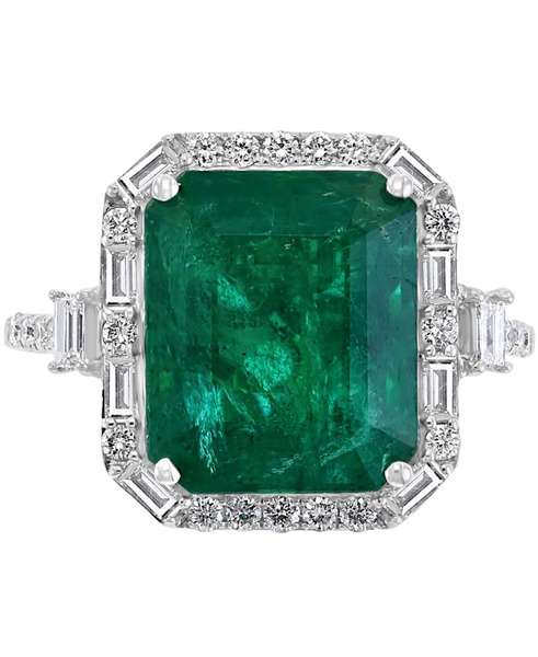 EFFY® Emerald (5-1/2 ct. t.w.) & Diamond (1/2 ct. t.w.) Statement Ring in 14k Gold or 14k White Gold