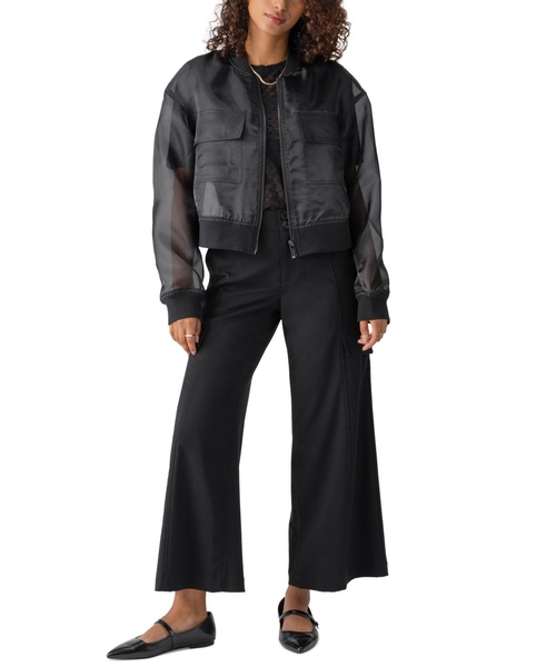 Women's Skyline Organza Faux-Leather Bomber Jacket