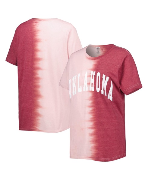 Women's Crimson Oklahoma Sooners Find Your Groove Split-Dye T-shirt