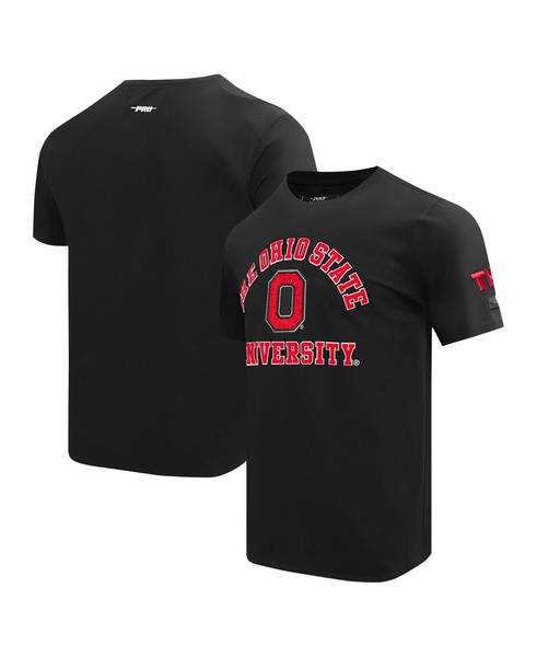 Men's Black Distressed Ohio State Buckeyes Classic Stacked Logo T-shirt