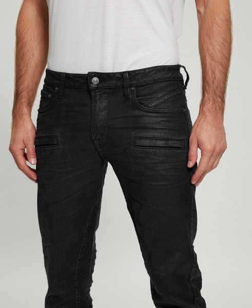 Men's Coated Denim Slim Tapered Zip Jeans