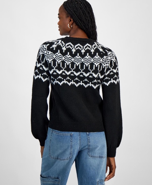 Trendy Plus Size Fair Isle Crewneck Sweater, Exclusively at Macy's