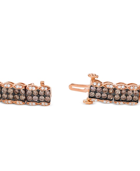 Chocolatier® Chocolate Diamond & Vanilla Diamond Pavé Cluster Tennis Bracelet (5-7/8 ct. t.w.) in 14k Rose Gold