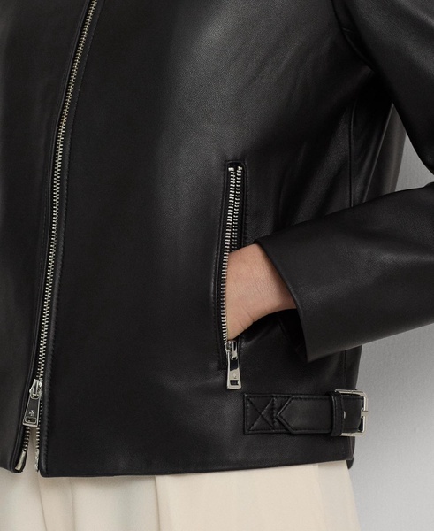 Petite Leather Moto Jacket