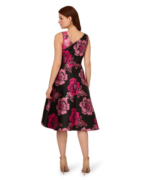 Women's Floral Jacquard High-Low-Hem Dress