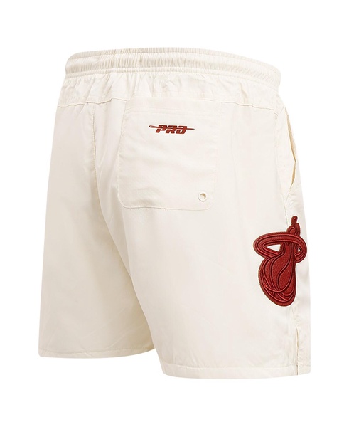 Men's Cream Miami Heat Triple Tonal Woven Shorts