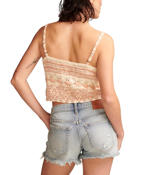 Women's Cotton Crochet Tie-Front Tank