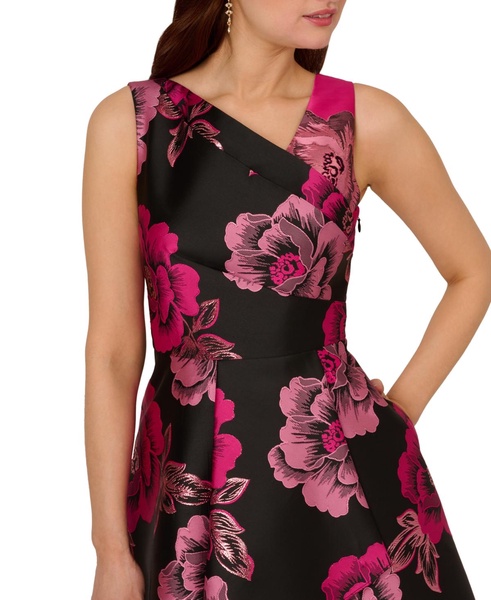 Women's Floral Jacquard High-Low-Hem Dress