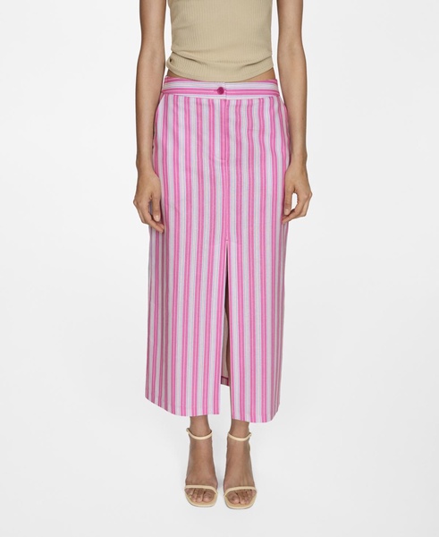 Women's Slit Striped Skirt