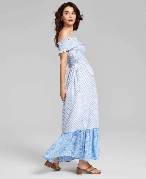 Women's Cotton Off-The-Shoulder Maxi Dress, Created for Macy's