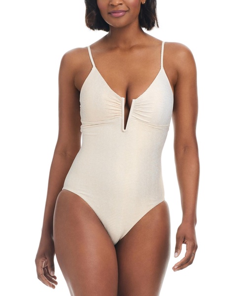 Women's V-Wire Plunge-Neck One-Piece Swimsuit, Created for Macy's