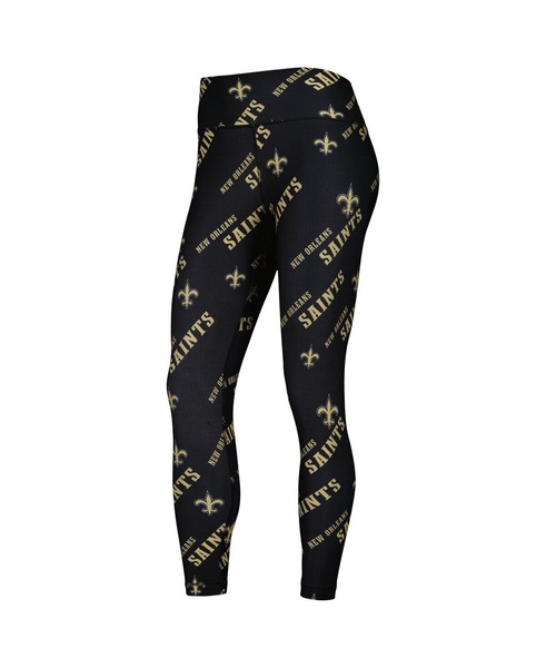 Women's Black New Orleans Saints Breakthrough Allover Print Leggings