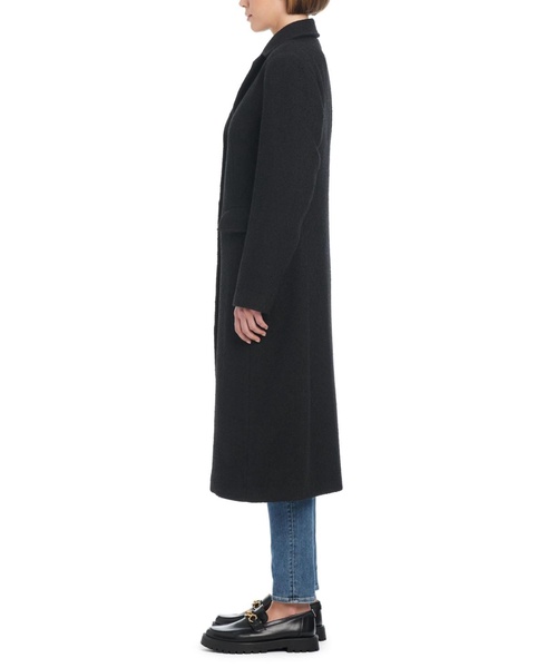 Women's Single-Breasted Novelty Herringbone Maxi Coat