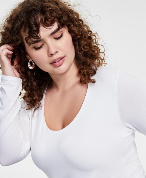 Trendy Plus Size Long-Sleeve Top, Created for Macy's