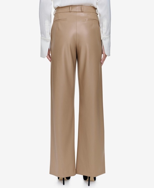 Women's Faux-Leather Straight-Leg Pants