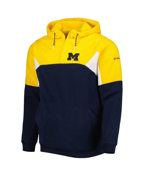 Men's Navy Michigan Wolverines Lodge Quarter-Zip Hoodie