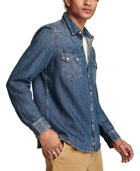 Men's Double Snap Long Sleeve Western Denim Shirt