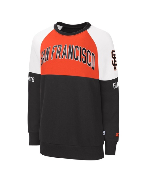 Women's Black, Orange San Francisco Giants Baseline Raglan Pullover Sweatshirt