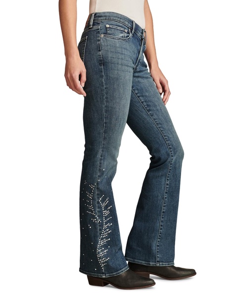 Women's Mid Rise Embellished Sweet Flare Jeans