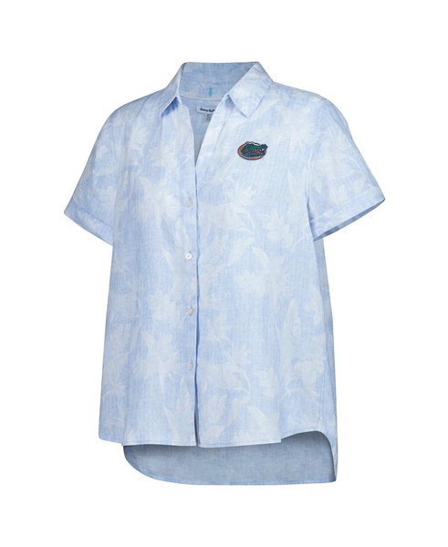 Women's Light Blue Florida Gators Legacy Leaves Camp Button-Up Shirt