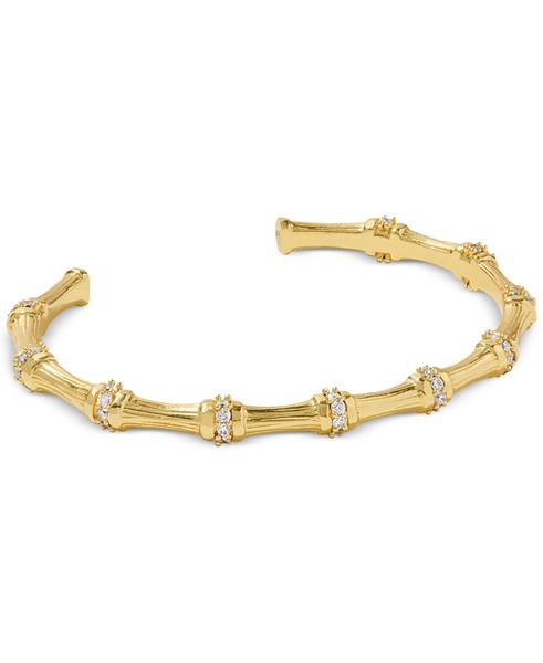 Gold-Tone Maura Bamboo Crystal Cuff Bracelet