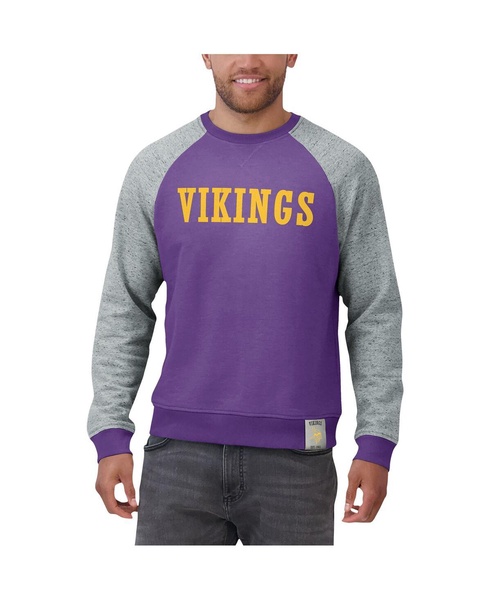 Men's Purple/Heather Gray Minnesota Vikings Colorblock Pullover Sweatshirt