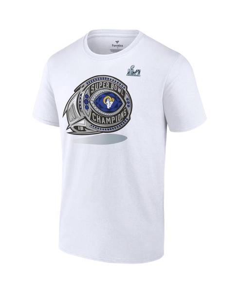 Men's White Los Angeles Rams Super Bowl LVI Champions Big and Tall Ring T-shirt