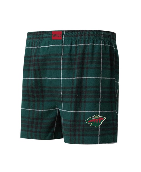 Men's Green/Black Minnesota Wild Concord Flannel Boxers