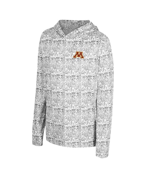 Big Boys and Girls Gray Minnesota Golden Gophers All Over Print Hoodie